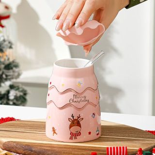 Cốc sứ kèm ống hút 500ml