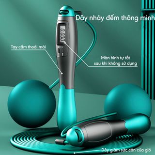 Dây nhảy không dây đếm vòng, đếm calo, 4 chế độ đếm thông minh