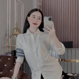 ÁO SƠ MI NAM, SƠ MI DÀI TAY, SƠ MI CẶP ĐÔI TRẮNG ĐEN COTTON LẠNH HK