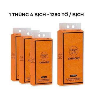 Thùng 4 Túi Giấy Rút Treo Tường Sipiao Chef-Chef 1280 Tờ Nội Đia Trung
