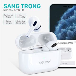 Tai nghe bluetooth pin trâu Popup cảm ứng chạm JUYUPU nhét tai chống ồn V5.0 gaming cao cấp chính hãng tai nghe không dây