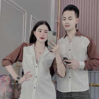 ÁO SƠ MI NAM, ÁO SƠ MI DÀI TAY, CẶP ĐÔI PHỐI MÀU MỚI HK
