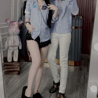 ÁO SƠ MI NAM, ÁO SƠ MI CẶP, ÁO SỌC THÊU LOGO HK