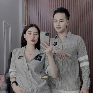 ÁO SƠ MI NAM, ÁO SƠ MI CẶP, ÁO SỌC THÊU LOGO HK