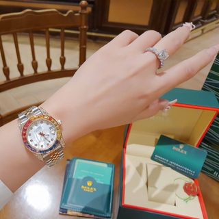 ĐỒNG HỒ NỮ TRUNG CẤP RÔ.LEX VIỀN ĐÁ MÀU