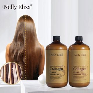Cặp Gội Xả Collagen Nelly Eliza phục hồi tóc siêu mềm mượt 1000ml