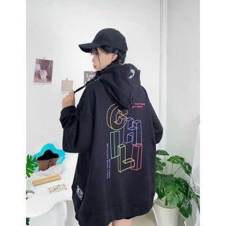 Áo hoodie CHILI in nổi from rộng tay phồng. Giá sỉ - giá bán buôn