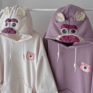 Áo hoodie gấu dâu, nón có phối tai from rộng. Giá sỉ - giá bán buôn