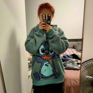 Áo hoodie in hình gấu xanh nón lót nỉ 2 lớp, from 70kg. Giá sỉ - giá bán buôn