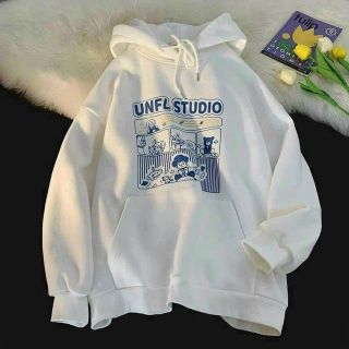 Áo hoodie in chữ UNFL STUDIO nón nỉ lót 2 lớp, from 70kg. Giá sỉ - giá bán buôn