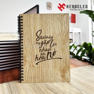 Sổ gỗ khắc tên, chữ, hình ảnh theo yêu cầu - Quà tặng hồng ân vĩnh khấn - quà tặng tri ân thầy cô giáo - Xưởng sản xuất sổ tay in logo công ty giá rẻ tại TPHCM