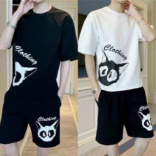 SET đồ bộ nam hoạ tiết mặt mèo, chất vải thun lạnh thoáng mát giá sỉ - giá bán buôn