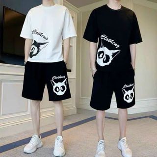 SET đồ bộ nam hoạ tiết mặt mèo, chất vải thun lạnh thoáng mát giá sỉ - giá bán buôn