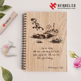 Sổ Gỗ Heracles – Sổ tay bìa gỗ in khắc tên, logo, hình ảnh theo yêu cầu. Giá sỉ, sản xuất nhanh - Quà tặng tri ân thầy cô giáo giá sỉ