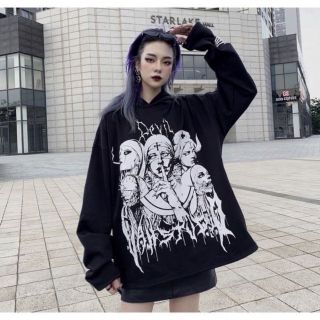 Áo Hoodie Nỉ Devil Mặt Quỷ Màu Đen, Áo Nỉ 5 Cô Y Tá Mặc Ngầu Phong Cách Hàn Quốc giá sỉ - giá bán buôn