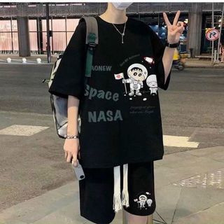 Bộ quần áo nam mặc nhà in hình phi hành gia dễ thương thun cotton co giãn mềm mịn giá sỉ - giá bán buôn