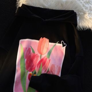 Áo Hoodie In Họa tiết hoa tulip Phong Cách Hàn Quốc . giá sỉ - giá bán buôn