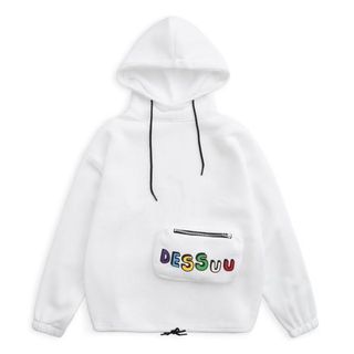 Áo hoodie in Dessuu có túi bao tử phối dây rút form rộng unisex nam nữ. giá sỉ - giá bán buôn