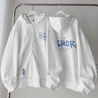 Áo Khoác Dây Kéo Nỉ Lót Bông In Chữ DEROR Chạy kansai form Unisex giá sỉ - giá bán buôn