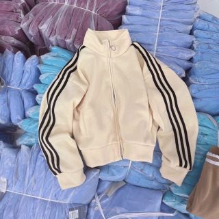 Áo khoác nỉ nam nữ form rộng ba sọc tay phong cách ulzzang unisex cổ trụ trơn
