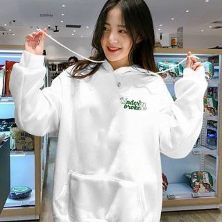 Áo hoodie in chữ Underbroken, nón 2 lớp