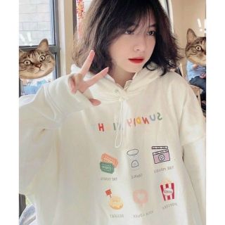 Áo hoodie thun nỉ logo in chữ sundaynich form dưới 70kg