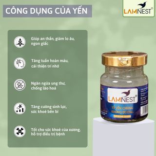 Tổ Yến Chưng Không Đường LamNest tươi nguyên chất 30% yến 70ml - yensaocaocaplamnest