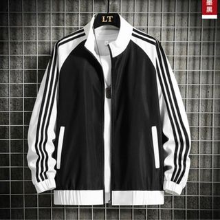 ÁO KHOÁC GIÓ NHẸ 2 LỚP, ÁO KHOÁC NAM NỮ CỔ TRỤ KIỂU TRƠN PHỐI 3 SỌC TAY THỂ THAO CAO CẤP - HTM FASHION