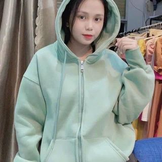 ÁO KHOÁC NỈ NỮ DÁNG FORM RỘNG CHẤT VẢI DÀY MỊN KÈM NÓN TRÙM ĐẦU TO ĐẸP TRƠN DÂY KÉO XỊN HÀNG HOT TREND-HTM FASHION
