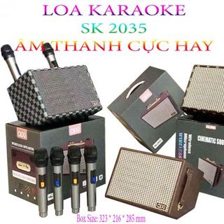 Loa Bluetooth Karaoke Qixi SK-2035 Âm Thanh Siêu Đỉnh Tặng Kèm 2 Tay Mic Không Dây giá sỉ