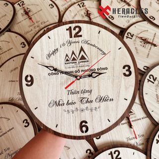 Xưởng sản xuất Đồng hồ gỗ treo tường Tròn – Khắc logo, hình ảnh làm quà tặng Kỷ niệm thành lập công ty Save The Children - Quà tặng đại hội chi đoàn, quà tặng tết, quà tặng sự kiện, quà tặng cuối năm