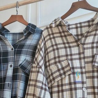 ÁO SƠ MI NỮ SỌC CARO PHỐI CÁCH FORM TAY RỘNG CHẤT LIỆU VẢI MÁT MẺ MANG CÁ TÍNH TRẺ TRUNG HÀNG HOT TREND-HTM FASHION