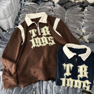 ÁO HOODIE NAM NỮ IN NỔI CHỮ TB 1995 CHẤT LIỆU VẢI NỈ DÀY DẶN DÁNG CỔ BẺ XỊN FORM RỘNG HÀNG HOT TREND-HTM FASHION