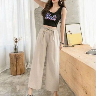 QUẦN ỐNG RỘNG NỮ CÓ CẠP CHUN CHẤT ĐŨI THOẢI MÁI QUẦN ỐNG SUÔNG LƯNG EO SIÊU ĐẸP FORM RỘNG HÀNG HOT TREND-HTM FASHION