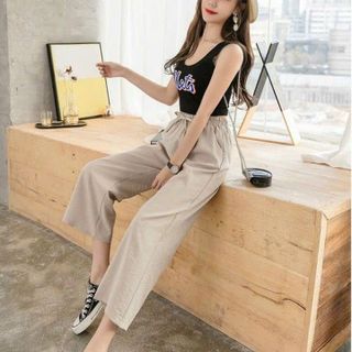 QUẦN ỐNG RỘNG NỮ CÓ CẠP CHUN CHẤT ĐŨI THOẢI MÁI QUẦN ỐNG SUÔNG LƯNG EO SIÊU ĐẸP FORM RỘNG HÀNG HOT TREND-HTM FASHION