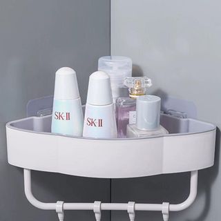 Kệ góc tam giác đa năng nhà tắm, nhà bếp bằng nhựa dán tường siêu bền không han rỉ