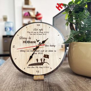 Xưởng sản xuất Đồng hồ gỗ để bàn Heracles 002 – Khắc tên, chữ, logo Môi trường đô thị Nghệ An – Quà tặng kỷ niệm 30 năm thành lập công ty