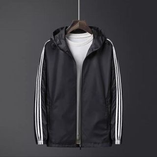 ÁO KHOÁC DÙ 2 LỚP PHỐI 3 SỌC CÓ NÓN ( LÓT LƯỚI) - HTM FASHION
