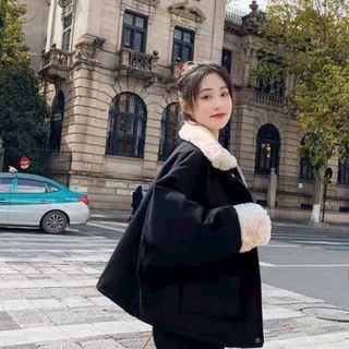 ÁO KHOÁC DẠ TÚI HỘP CỔ VÀ BO TAY PHỐI LÔNG SIÊU ẤM - HTM FASHION