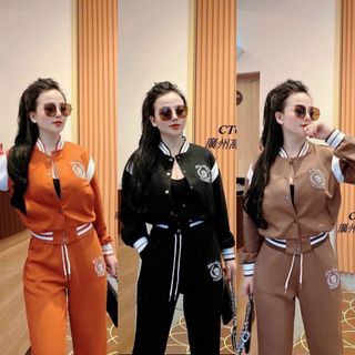 SET BỘ ĐỒ THỂ THAO NỮ VỚI CHẤT LIỆU VẢI NỈ DÀY MỊN DÁNG CAO SIÊU XINH KIỂU ÁO THÌ LỬNG CÚC BẤM ĐẸP HÀNG HOT TREND-HTM FASHION