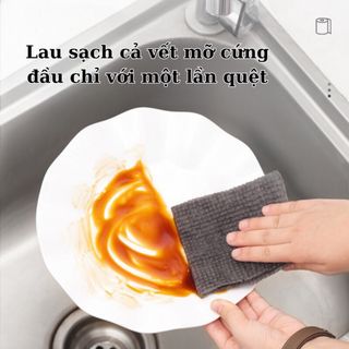 Cuộn khăn lau bếp đa năng tái sử dụng nhiều lần chất vải dày dai cao cấp thấm hút tốt lau sạch cả vết dầu mỡ cứng đầu