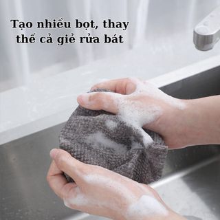 Cuộn khăn lau bếp đa năng tái sử dụng nhiều lần chất vải dày dai cao cấp thấm hút tốt lau sạch cả vết dầu mỡ cứng đầu