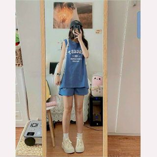 ĐỒ BỘ SÁT NÁCH ĐỦ MÀU CHẤT THUN CAO CẤP NỮ MẶC NHÀ THỂ THAO TẬP GYM DU LỊCH CHỤP HÌNH SIÊU NGẦU MÁT MẺ MÙA HÈ - HTM FASHION