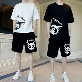 BỘ QUẦN ÁO MẶC NHÀ THỂ THAO NAM MÙA HÈ PHONG CÁCH CAO CẤP IN CÚ MÈO - HTM FASHION giá sỉ