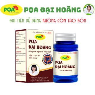 PQA Đại Hoàng viên nang - dùng cho người bị táo bón, người có thói quen ít ăn rau, thiếu chất xơ giúp hỗ trợ nhuận tràng, thông tiện, giảm táo bón.