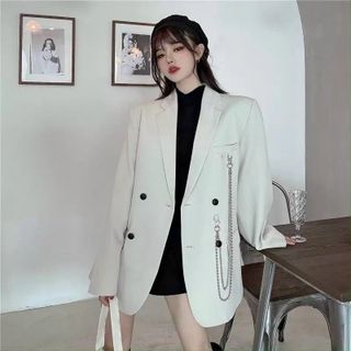 ÁO KHOÁC BLAZER HÀN QUỐC NỮ CÓ PHỤ KIỆN BIG SIZE MẶC RỘNG NHƯ HÌNH - HTM FASHION giá sỉ