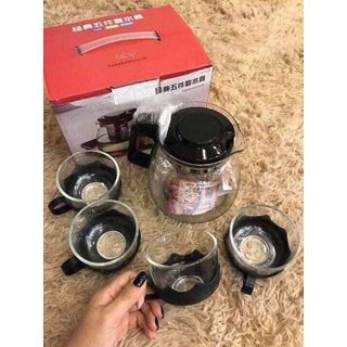 Bình Lọc Trà Kèm 4 Ly Thủy Tinh