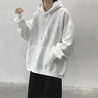 ÁO HOODIE NỈ BÔNG TRƠN FORM RỘNG NAM NỮ CÓ MŨ CAO CẤP - HTM FASHION giá sỉ