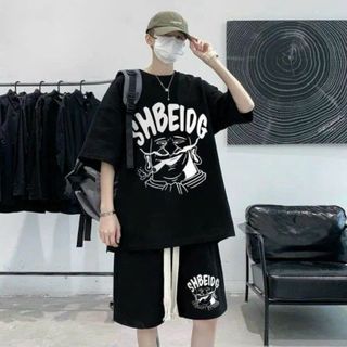 BỘ ĐỒ NAM NỮ FORM RỘNG IN HỌA TIẾT SHBEIOG CHẤT LIỆU COTTON CO GIÃN THOÁNG MÁT - HTM FASHION