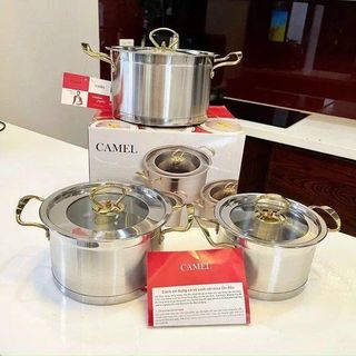 (Hộp Trắng) Bộ 3 Nồi Camel (Thùng 6-8 Bộ)